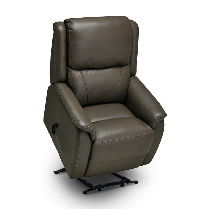 Penrith Leather Dual Motor Lift and Rise Chair - Dark Grey - The Furniture Mega Store 