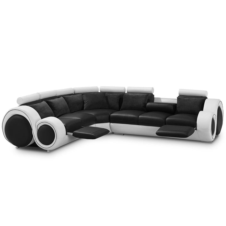 Stylo Corner Reclining Italian Leather Sofa - Various Options - The Furniture Mega Store 