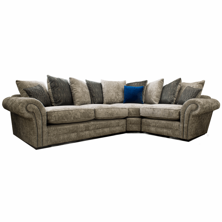 Morland Corner Sofa - Pillow Back or Classic Back - Choice Of Fabrics - The Furniture Mega Store 