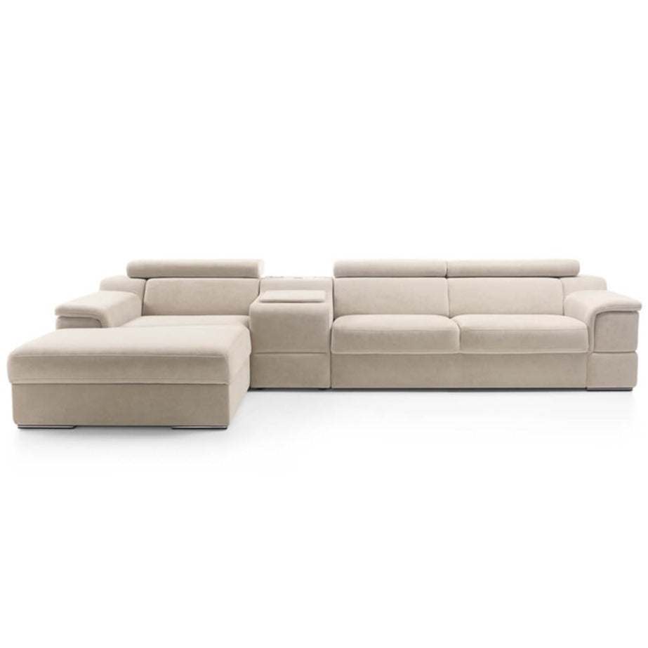 Leonardo Modular Sofa Collection - Choice Of Aqua Clean Fabric or 100% Genuine Leather Upholstery - The Furniture Mega Store 