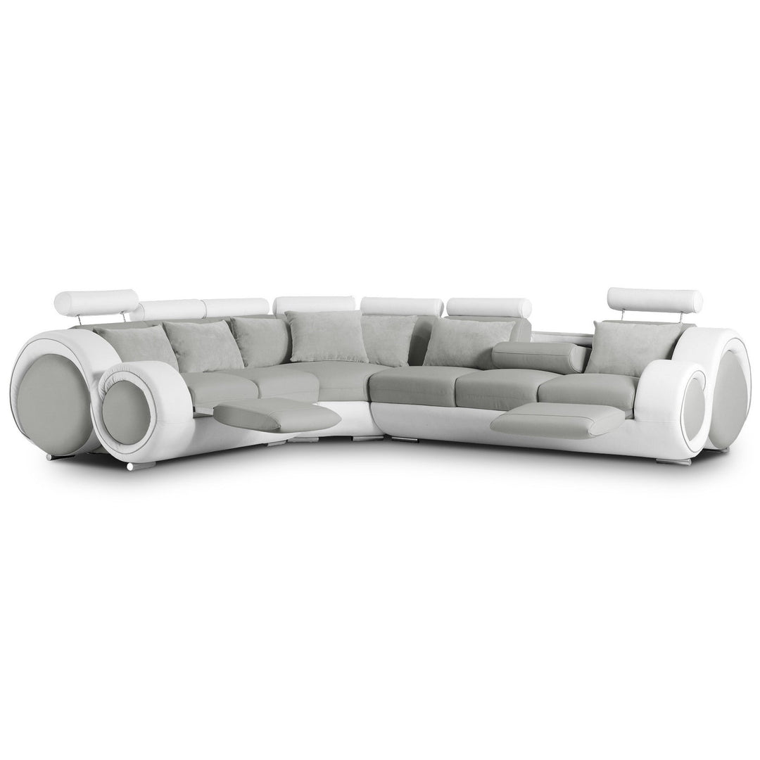 Stylo Corner Reclining Italian Leather Sofa - Various Options - The Furniture Mega Store 