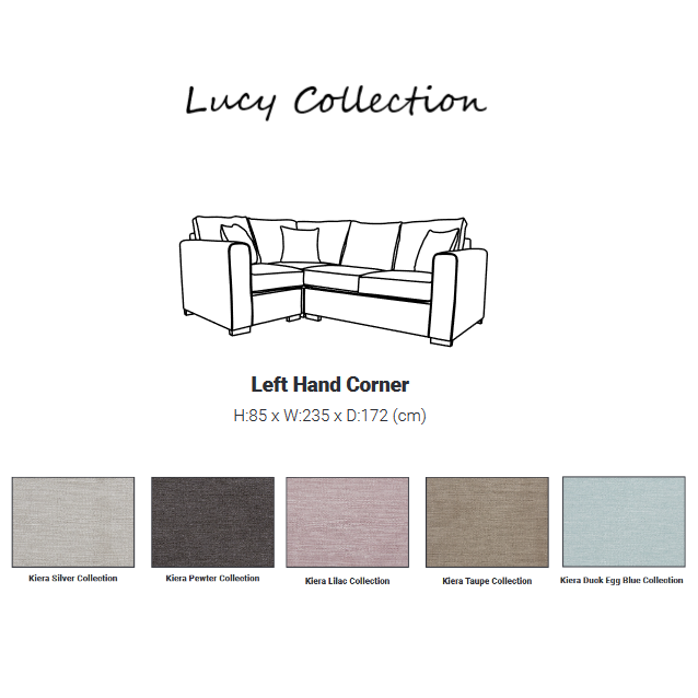 Lucy Fabric Corner Sofa Collection - Choice Of Sizes & Fabrics - The Furniture Mega Store 