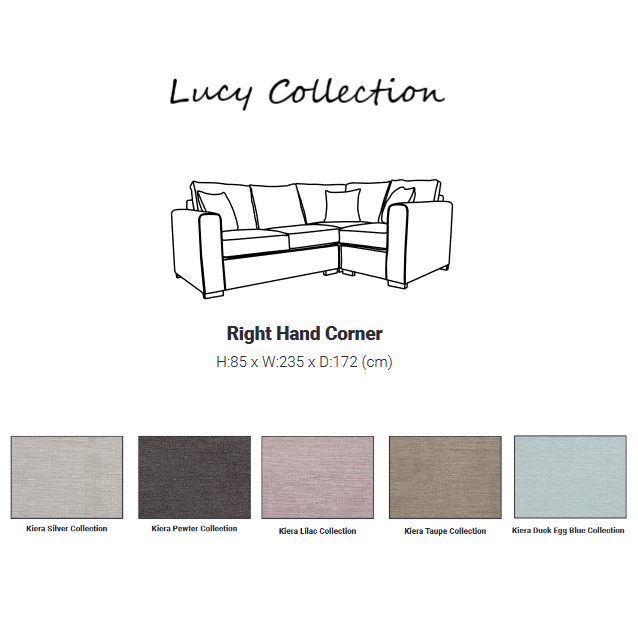 Lucy Fabric Corner Sofa Collection - Choice Of Sizes & Fabrics - The Furniture Mega Store 