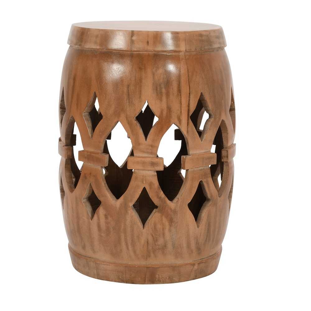 Carved Mango Wood Side Table - The Furniture Mega Store 