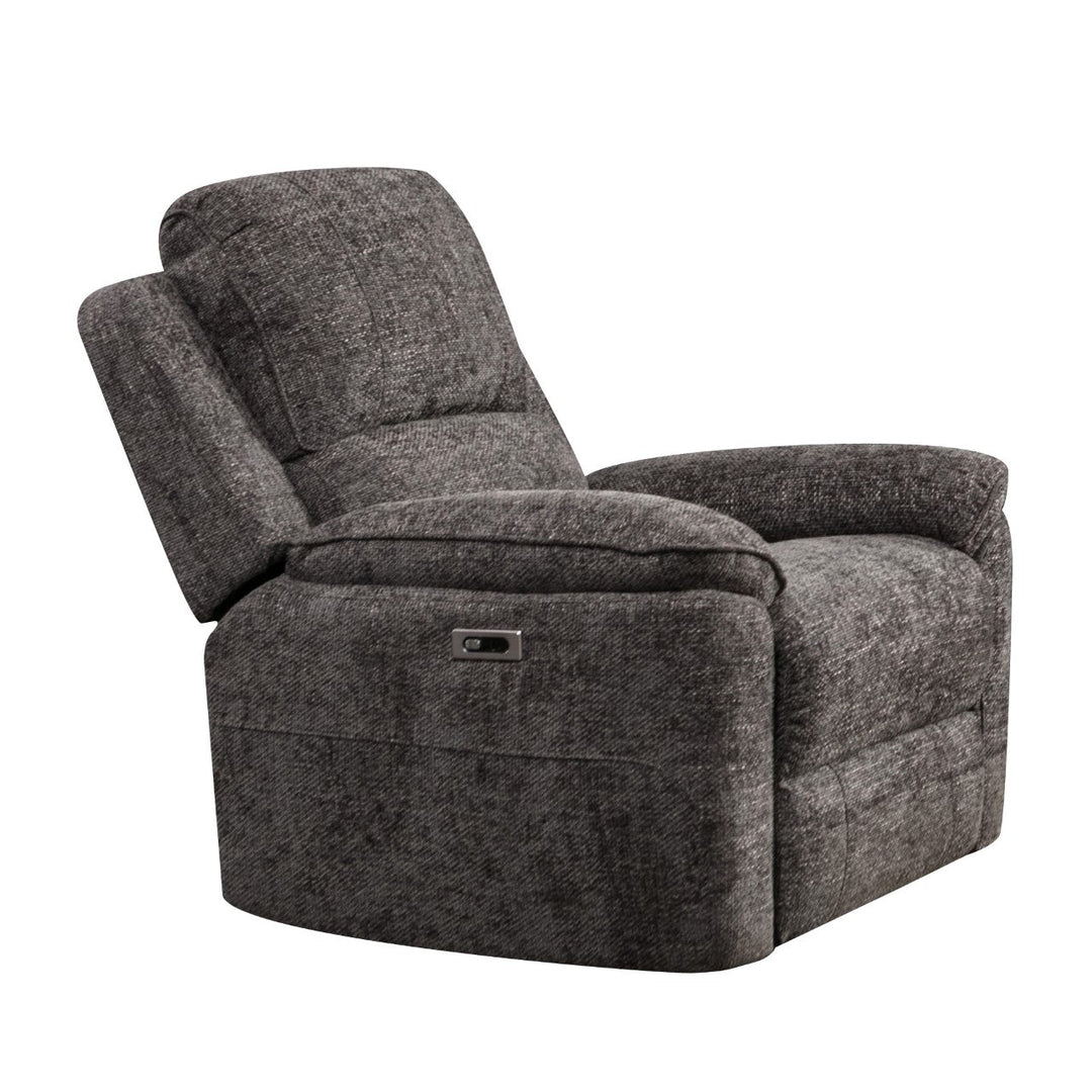 Barley Fabric Power Recliner Armchair - Intergrated USB-C Fast Charge Ports - The Furniture Mega Store 