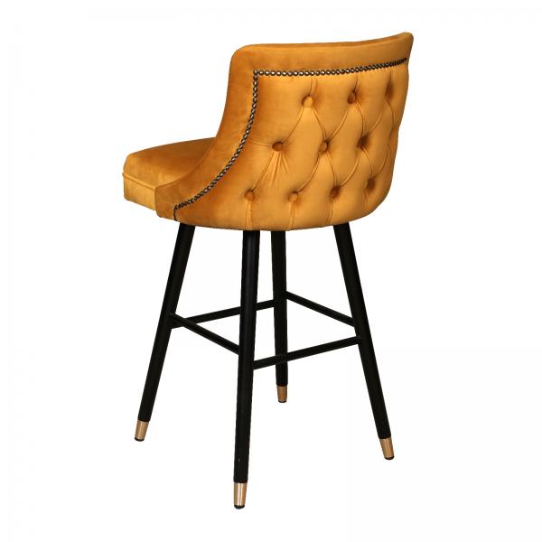 Caroline Bespoke Button Back Bar Stool - Plush Velvet - Various Options - The Furniture Mega Store 