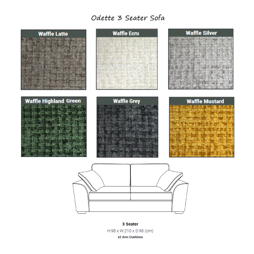 Odette Fabric Sofa & Chair Collection - Choice Of Sizes & Colours - The Furniture Mega Store 