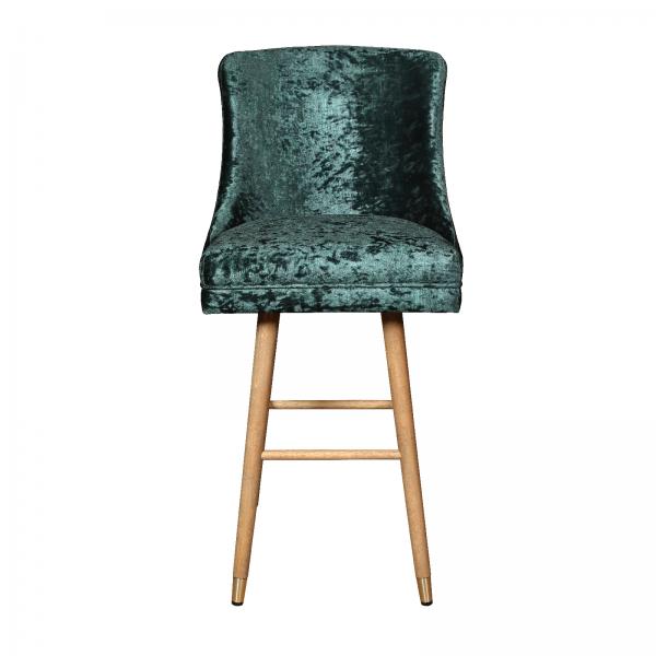 Caroline Bespoke Button Back Bar Stool - Opulence Velvet & Leather Buttons - Various Options - The Furniture Mega Store 