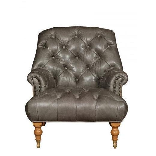 Willow Vintage Leather Tufted Chair - Choice Of Feet & Leathers - The Furniture Mega Store 