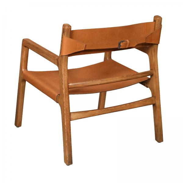 Calne Easy Chair -Genuine Leather Saddle Tan - The Furniture Mega Store 