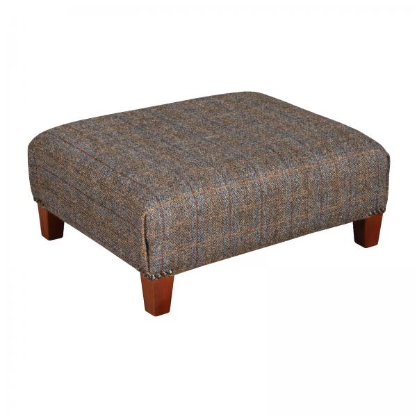 Harris Tweed Pull Out Footstool - Choice Of Tweeds - Feet & Studs - The Furniture Mega Store 