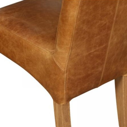 Edwin Rollback Vintage Leather Dining Chair - Choice Of Leathers & Legs - The Furniture Mega Store 