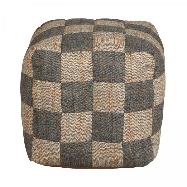 Moon Wool & Harris Tweed Patchwork Square Bean Bag - The Furniture Mega Store 