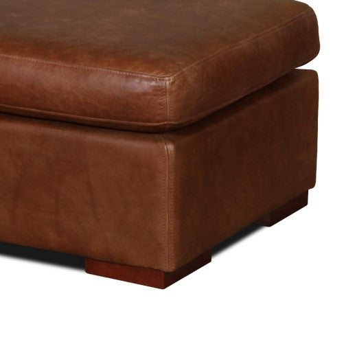 Vintage Leather Square Footstool - 60cm X 60cm - Choice Of Leathers & Feet - The Furniture Mega Store 