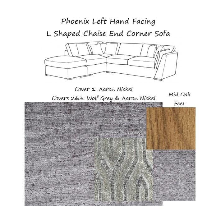 Phoenix Fabric Corner Sofa Collection - Choice Of Sizes - The Furniture Mega Store 