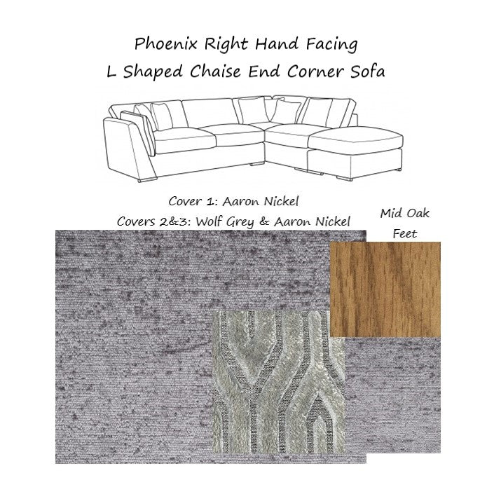 Phoenix Fabric Corner Sofa Collection - Choice Of Sizes - The Furniture Mega Store 