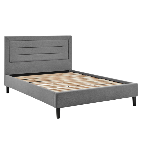 Picasso Grey Fabric Bedstead 4ft 6 Double Bed - The Furniture Mega Store 