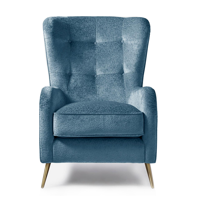 Raffles Wing Accent Chair - Pisa Ocean - The Furniture Mega Store 