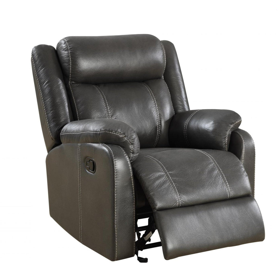 Leeds 3 Seater Recliner Sofa & 2 Armchairs Set - Gun Metal Grey - The Furniture Mega Store 