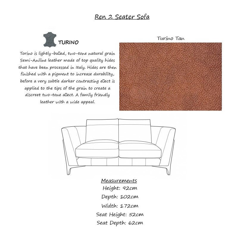 Ren Leather Sofa Collection - Choice Of Leathers & Feet - The Furniture Mega Store 