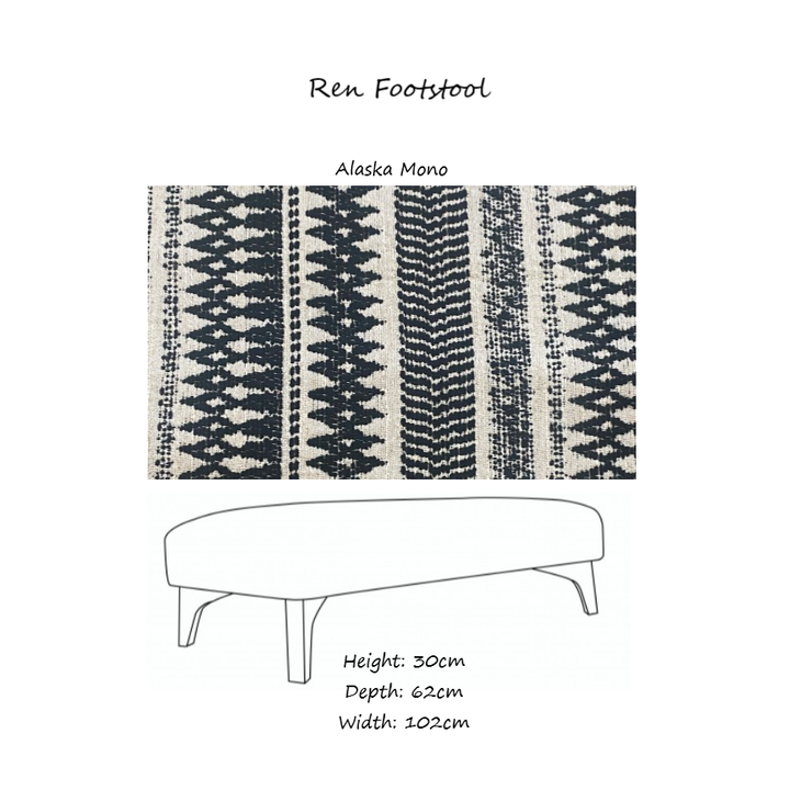 Ren Fabric Footstool - Choice Of Fabrics & Feet - The Furniture Mega Store 