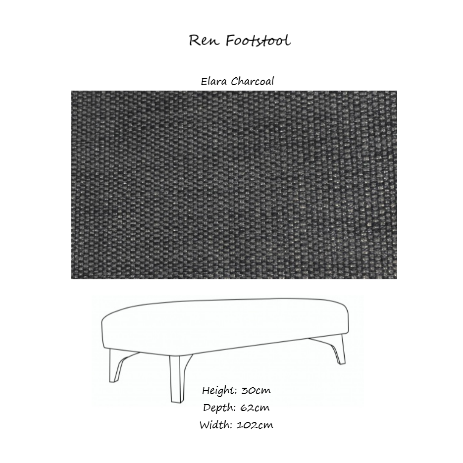 Ren Footstool - Choice Of Fabrics & Feet - The Furniture Mega Store 