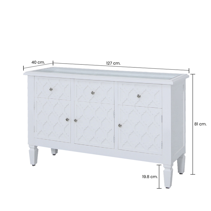 Blanca 3 Door 3 Drawer Sideboard - The Furniture Mega Store 