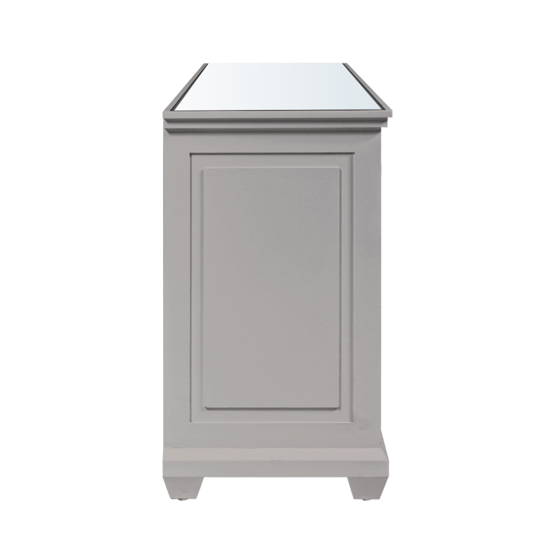 Taylor Grey & Mirrored 7 Drawer Cabinet - The Furniture Mega Store 