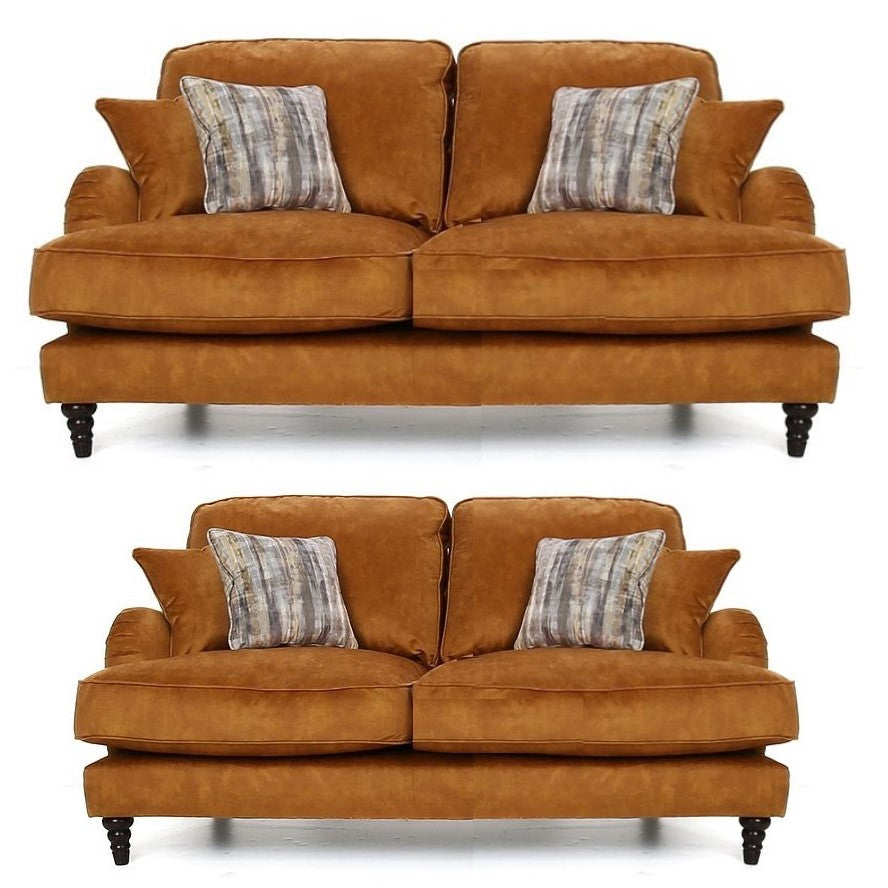 Beatrix 3 Seater & 2 Seater Sofa Set - Choice Of Fabric & Feet - The Furniture Mega Store 