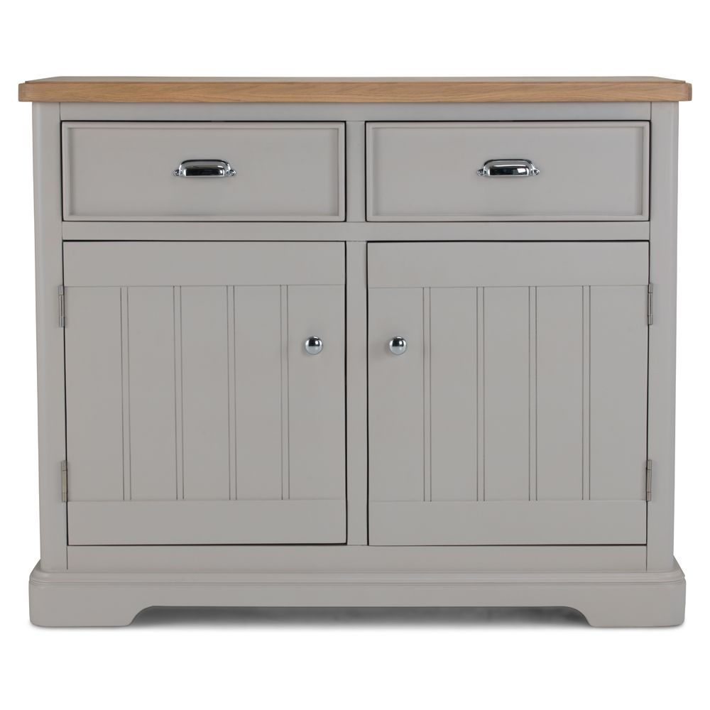 Sunbury Oak & Grey Painted 2 Door 2 Drawer Sideboard - The Furniture Mega Store 