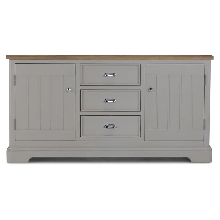 Sunbury Oak & Grey Painted 2 Door 3 Drawer Sideboard - The Furniture Mega Store 