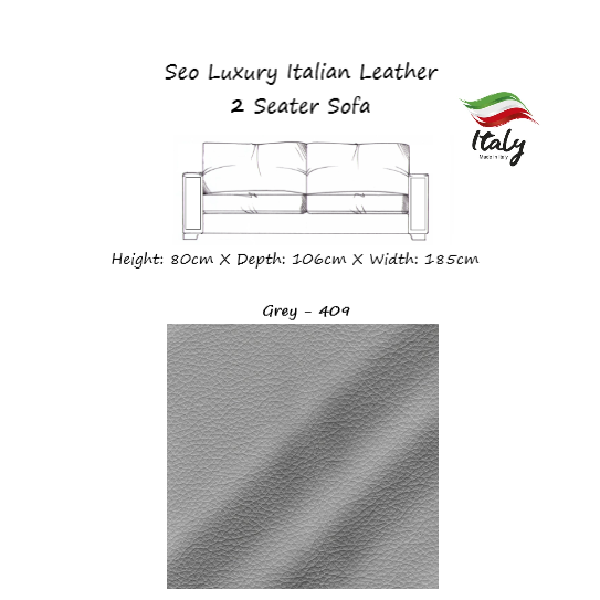 Seo Luxury Italian Leather Sofa Collection - Choice Of Sizes & Leathers - The Furniture Mega Store 