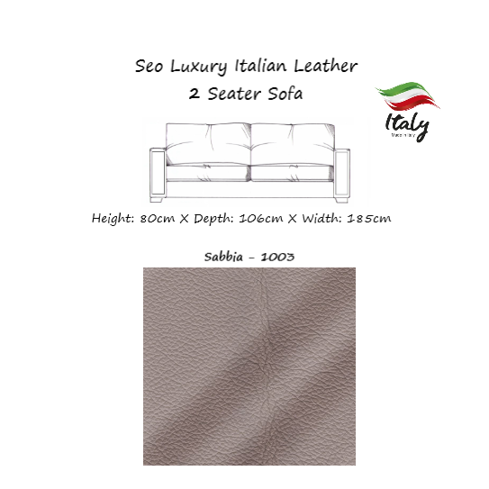 Seo Luxury Italian Leather Sofa Collection - Choice Of Sizes & Leathers - The Furniture Mega Store 