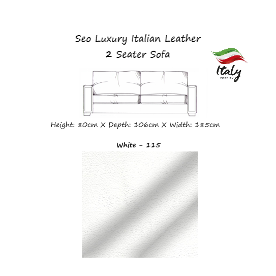 Seo Luxury Italian Leather Sofa Collection - Choice Of Sizes & Leathers - The Furniture Mega Store 