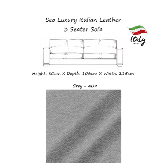 Seo Luxury Italian Leather Sofa Collection - Choice Of Sizes & Leathers - The Furniture Mega Store 