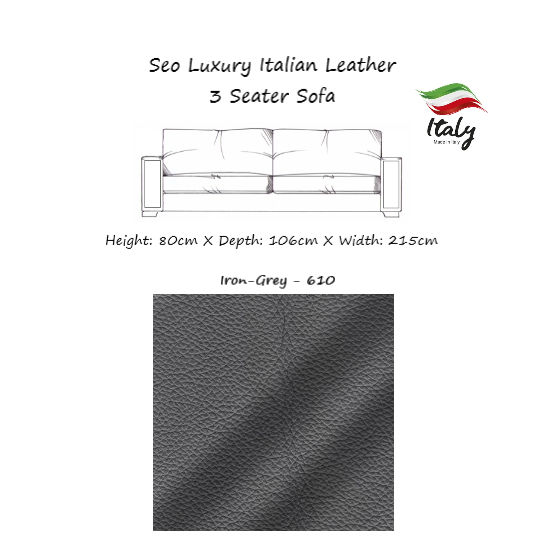 Seo Luxury Italian Leather Sofa Collection - Choice Of Sizes & Leathers - The Furniture Mega Store 