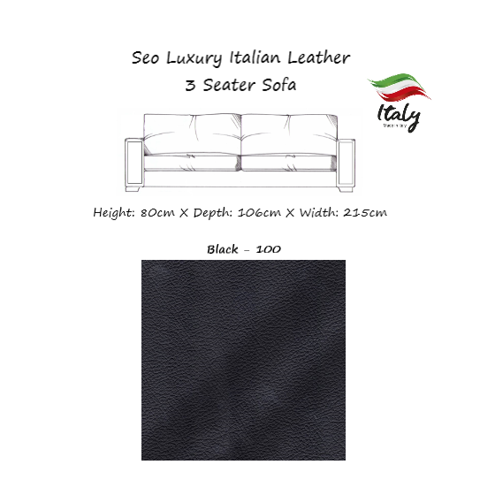 Seo Luxury Italian Leather Sofa Collection - Choice Of Sizes & Leathers - The Furniture Mega Store 