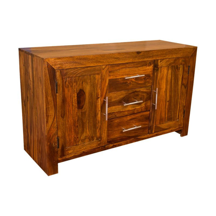 Cuban Petite Sheesham 2 Door 3 Drawer Sideboard - 120cm - The Furniture Mega Store 