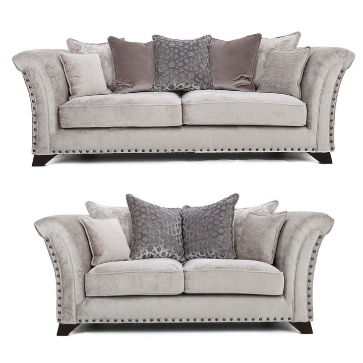 Vesper 3 Seater & 2 Seater Sofa Set - Choice Of Scatter or Standard Back & Fabrics - The Furniture Mega Store 