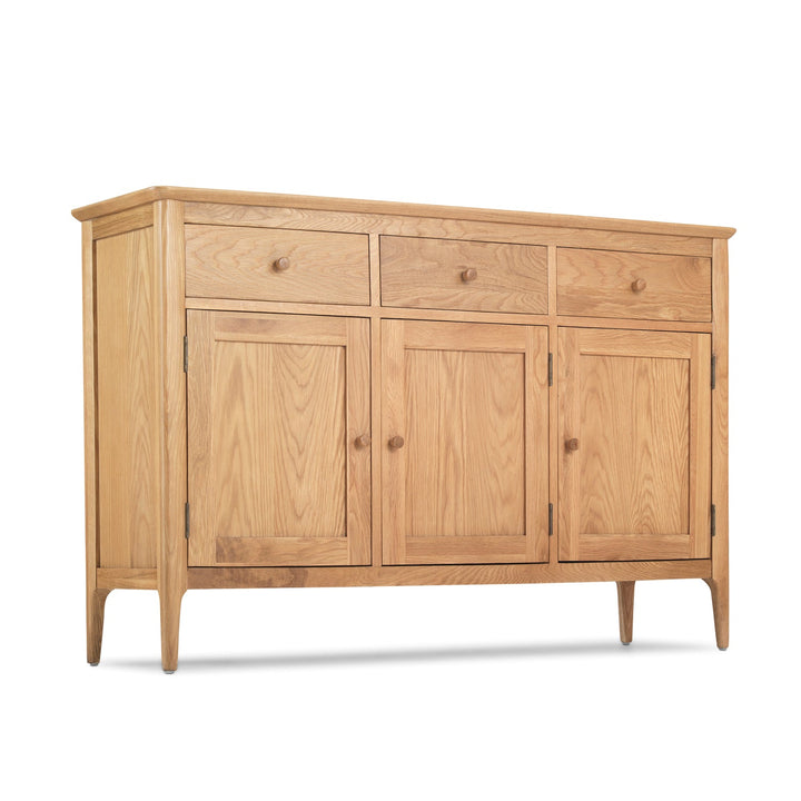 Berkley Nordic Oak Large 3 Door 3 Drawer Sideboard - The Furniture Mega Store 