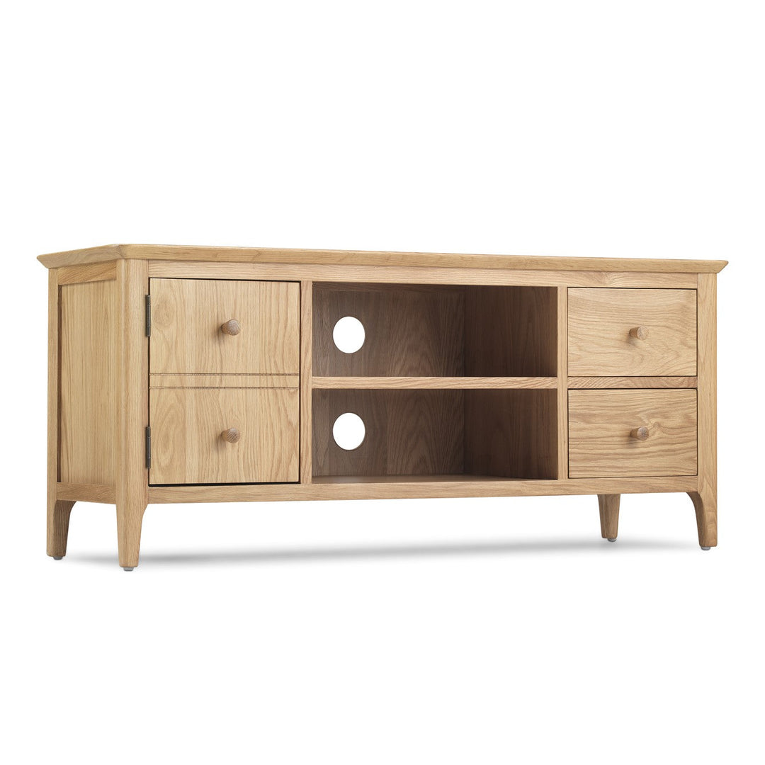 Berkley Nordic Oak Widescreen TV Unit - 120cm - The Furniture Mega Store 