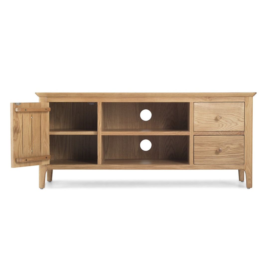 Berkley Nordic Oak Widescreen TV Unit - 120cm - The Furniture Mega Store 