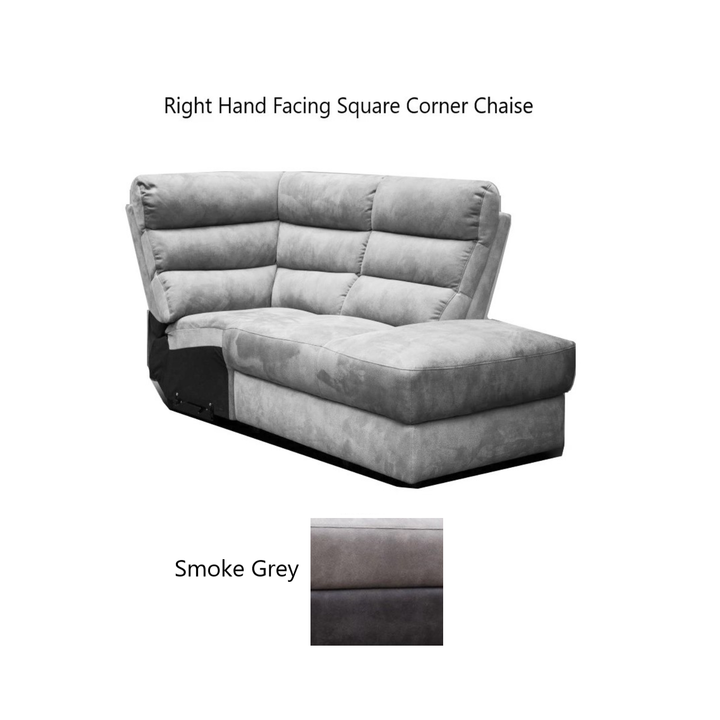 Ellis Corner Modular Fibre Fabric Recliner Sofa - Manual Or Power + USB Charging Port - The Furniture Mega Store 