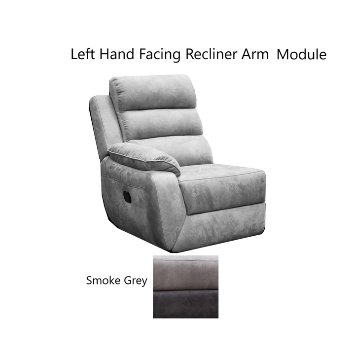 Ellis Corner Modular Fibre Fabric Recliner Sofa - Manual Or Power + USB Charging Port - The Furniture Mega Store 