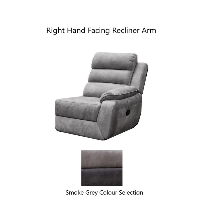 Ellis Corner Modular Fibre Fabric Recliner Sofa - Manual Or Power + USB Charging Port - The Furniture Mega Store 