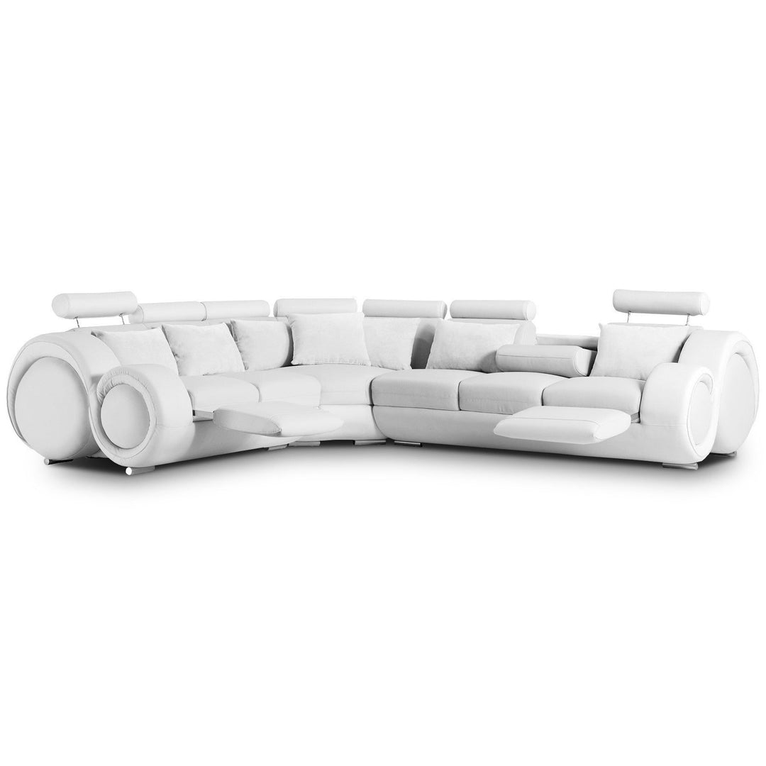 Stylo Corner Reclining Italian Leather Sofa - Various Options - The Furniture Mega Store 