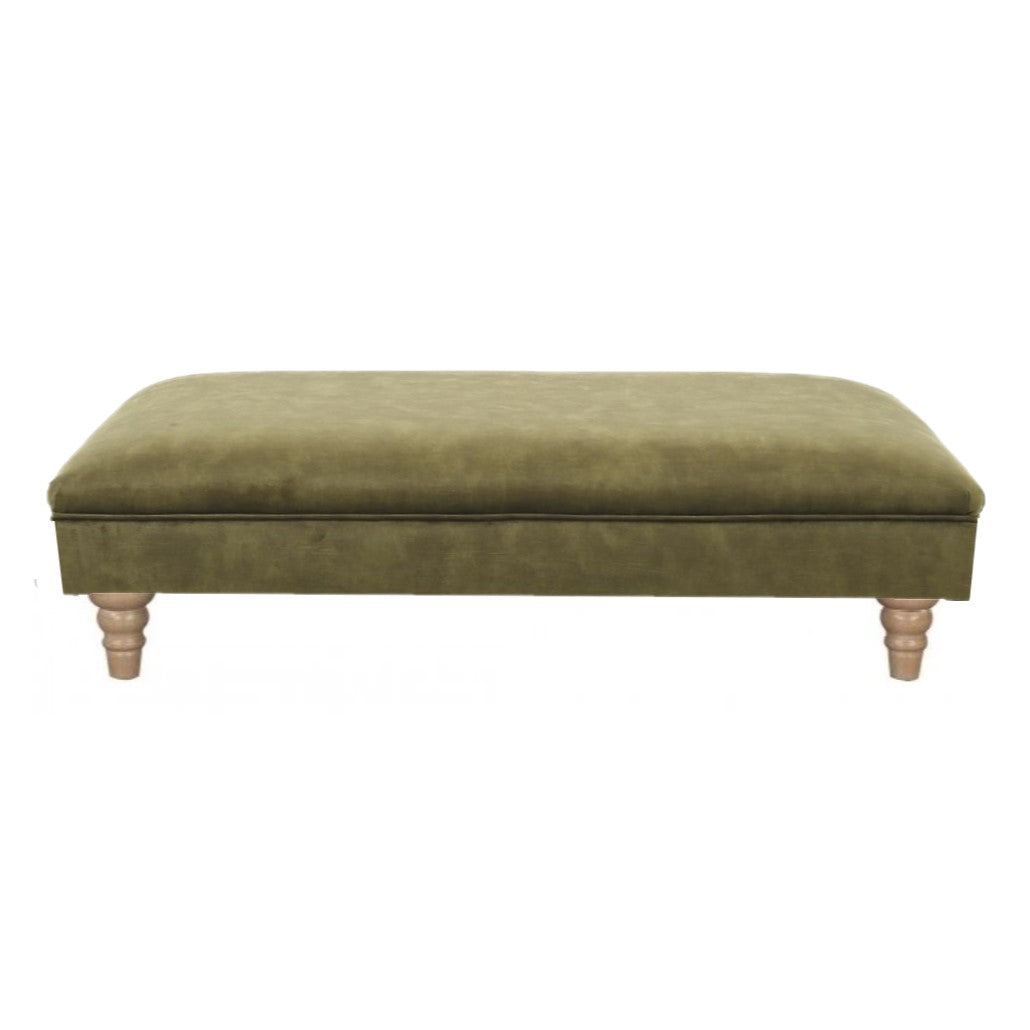 Beatrix Fabric Footstool - Choice Of Castor or Turned Feet - The Furniture Mega Store 