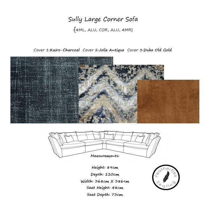 Sully Corner Sofa Collection - Luxury Feather Flex Seats - The Furniture Mega Store 