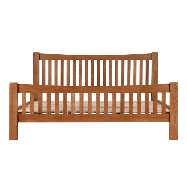 Torino Country Solid Oak 5" King Size Bed - The Furniture Mega Store 