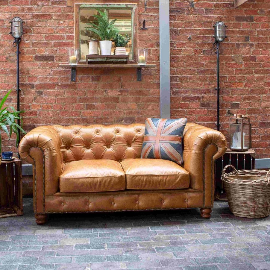 Historian Vintage Leather Buttoned Chesterfield Sofa Collection - The Furniture Mega Store 